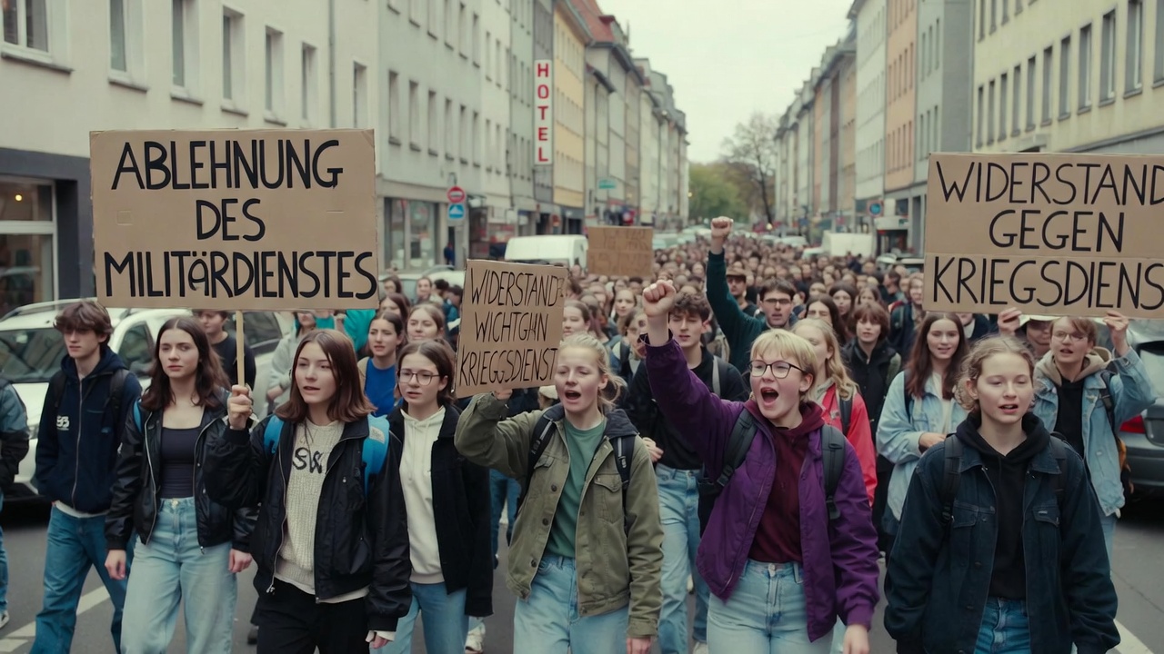 Almanya’da Gençler Askerlik Yasasına Karşı Sokağa Çıktı