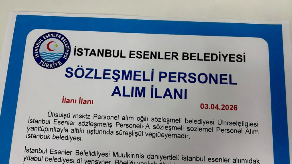 Esenler Belediyesinde 36 Sözleşmeli Personel Alımı